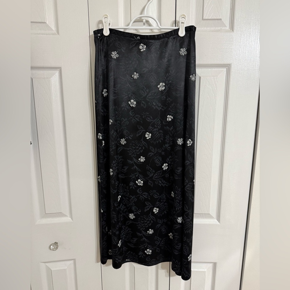 Vintage Maggie Lawrence floral slip midi skirt size medium